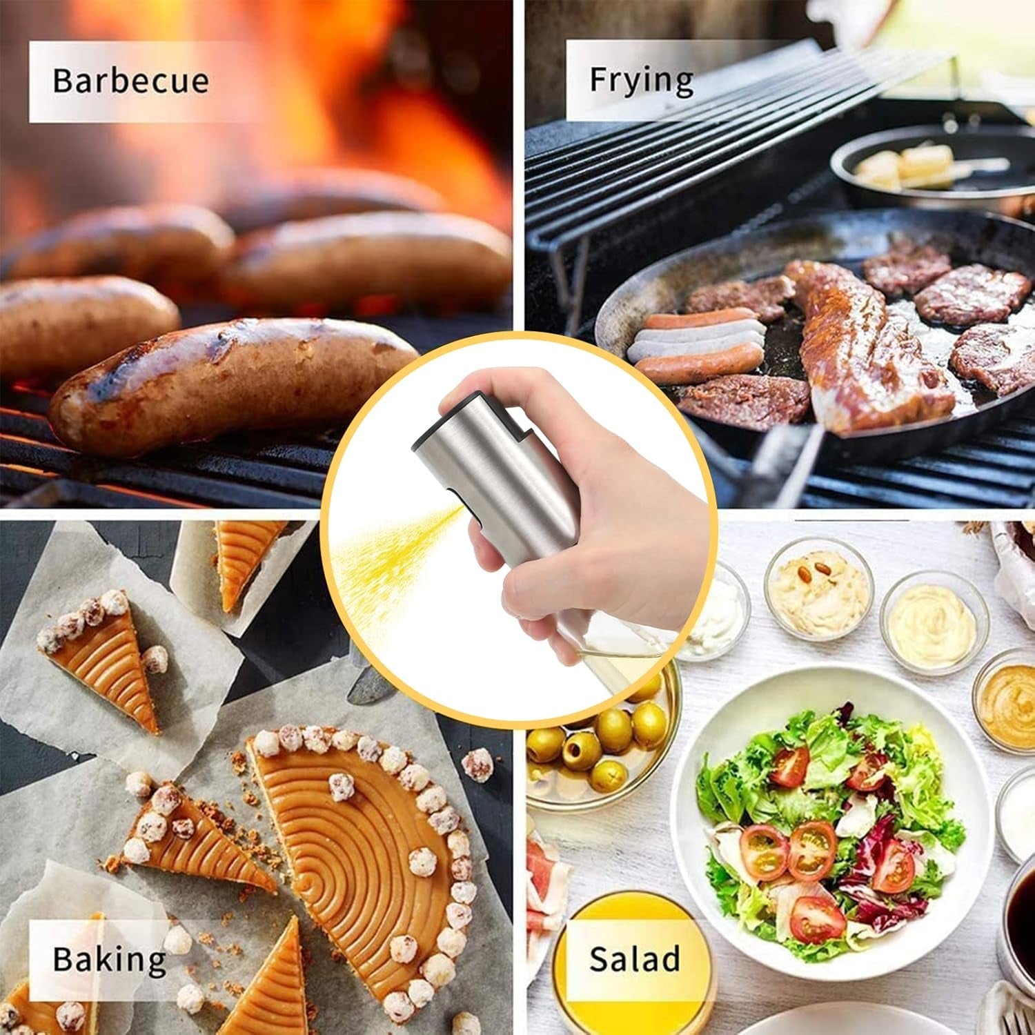 Oil Sprayer for Cooking, 100Ml Oil Spray Bottle Versatile Glass for Cooking, Baking, Roasting, Grilling