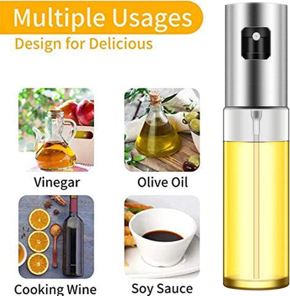 Oil Sprayer for Cooking, 100Ml Oil Spray Bottle Versatile Glass for Cooking, Baking, Roasting, Grilling